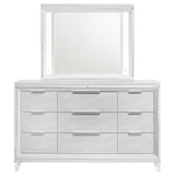  Coaster Furniture Marmore 224963M 9-Drawer Dresser and LED Mirror - White IMAGE 2