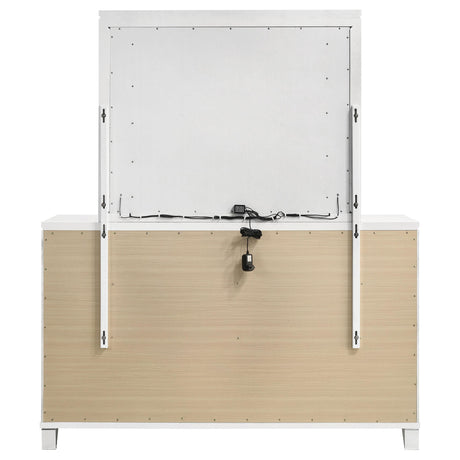  Coaster Furniture Marmore 224963M 9-Drawer Dresser and LED Mirror - White IMAGE 6