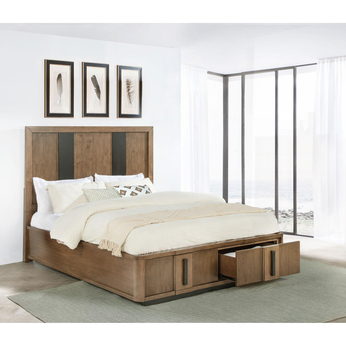  Coaster Furniture Terrace 224900KE 2-Drawer Eastern King Storage Bed - Ash Brown IMAGE 4