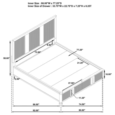  Coaster Furniture Terrace 224900KW 2-Drawer California King Storage Bed - Ash Brown IMAGE 6