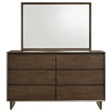  Coaster Furniture Glenwood 225013M 6-Drawer Dresser and Mirror - Warm Brown IMAGE 2