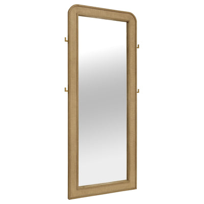  Coaster Furniture Arini 224309 Cane Weave Full Length Standing Floor Mirror - Sand Wash IMAGE 1