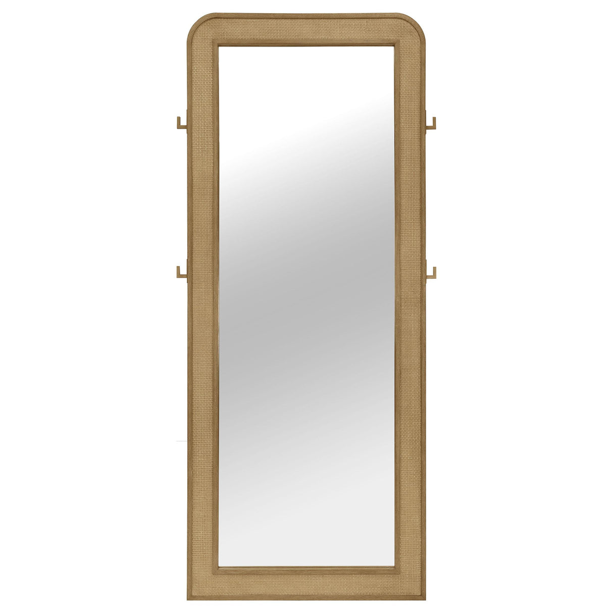  Coaster Furniture Arini 224309 Cane Weave Full Length Standing Floor Mirror - Sand Wash IMAGE 2