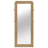  Coaster Furniture Arini 224309 Cane Weave Full Length Standing Floor Mirror - Sand Wash IMAGE 2