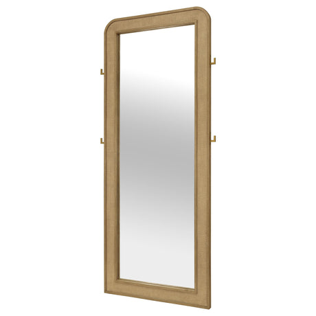  Coaster Furniture Arini 224309 Cane Weave Full Length Standing Floor Mirror - Sand Wash IMAGE 3