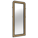  Coaster Furniture Arini 224339 Cane Weave Full Length Standing Floor Mirror - Black IMAGE 1