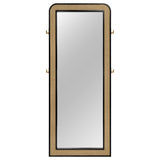  Coaster Furniture Arini 224339 Cane Weave Full Length Standing Floor Mirror - Black IMAGE 2