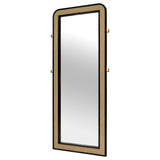  Coaster Furniture Arini 224339 Cane Weave Full Length Standing Floor Mirror - Black IMAGE 3