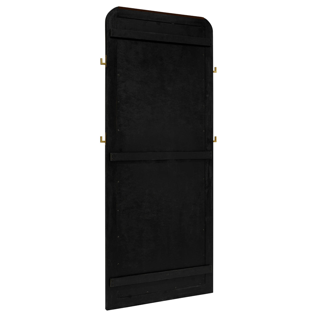  Coaster Furniture Arini 224339 Cane Weave Full Length Standing Floor Mirror - Black IMAGE 5