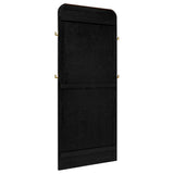  Coaster Furniture Arini 224339 Cane Weave Full Length Standing Floor Mirror - Black IMAGE 5