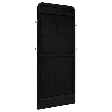  Coaster Furniture Arini 224339 Cane Weave Full Length Standing Floor Mirror - Black IMAGE 5