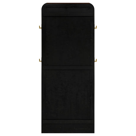  Coaster Furniture Arini 224339 Cane Weave Full Length Standing Floor Mirror - Black IMAGE 6