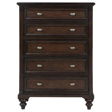  Coaster Furniture Andover 223635 5-Drawer Chest of Drawers - Dark Oak IMAGE 2