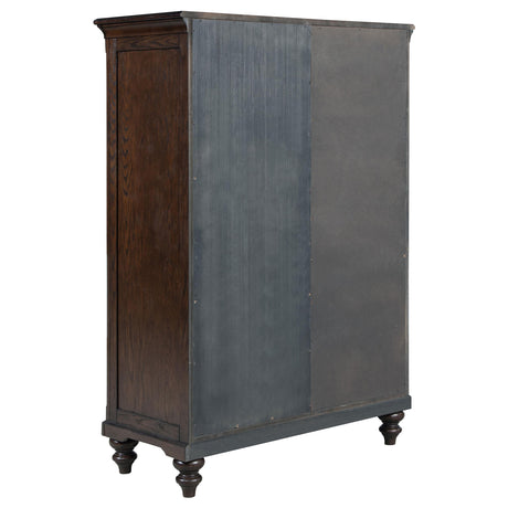  Coaster Furniture Andover 223637 6-Drawer Tempered Glass Door Chest - Dark Oak IMAGE 3