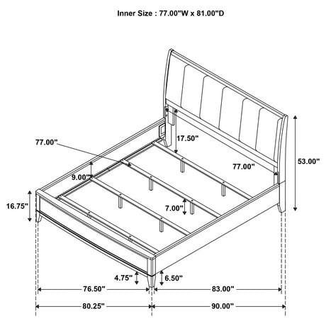  Coaster Furniture Granada 224921KE Upholstered Eastern King Panel Bed - Natural Pine IMAGE 6