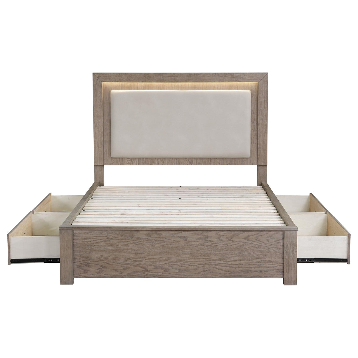  Coaster Furniture Kenora 224850KE 56-inch Eastern King LED Storage Bed - Barley Brown IMAGE 6
