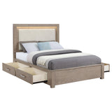  Coaster Furniture Kenora 224850KW 56-inch California King LED Storage Bed - Barley Brown IMAGE 4