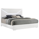  Coaster Furniture Ives 224941Q Queen Panel Bed LED Headboard - White High Gloss IMAGE 2