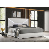  Coaster Furniture Ives 224941Q Queen Panel Bed LED Headboard - White High Gloss IMAGE 4