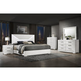  Coaster Furniture Ives 224941KE Eastern King Panel Bed LED Headboard - White High Gloss IMAGE 5