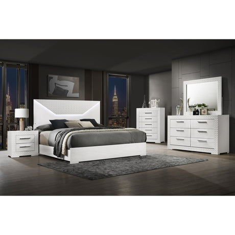  Coaster Furniture Ives 224943M 6-Drawer Dresser and Mirror - White High Gloss IMAGE 10