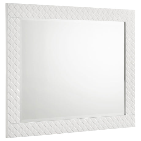  Coaster Furniture Ives 224944 Dresser Mirror - White High Gloss IMAGE 1