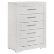  Coaster Furniture Ives 224945 5-Drawer Bedroom Chest of Drawers - White High Gloss IMAGE 1