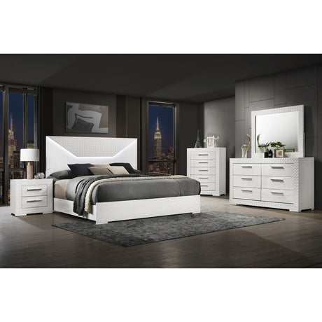  Coaster Furniture Ives 224945 5-Drawer Bedroom Chest of Drawers - White High Gloss IMAGE 10