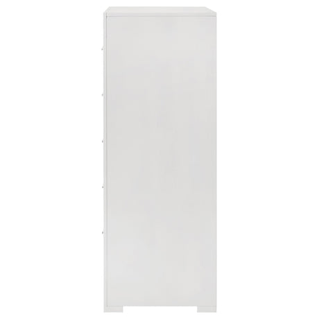  Coaster Furniture Ives 224945 5-Drawer Bedroom Chest of Drawers - White High Gloss IMAGE 4