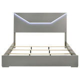  Coaster Furniture Ives 224971KE Eastern King Panel Bed LED Headboard - Grey High Gloss IMAGE 3