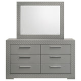  Coaster Furniture Ives 224973M 6-Drawer Dresser and Mirror - Grey High Gloss IMAGE 2