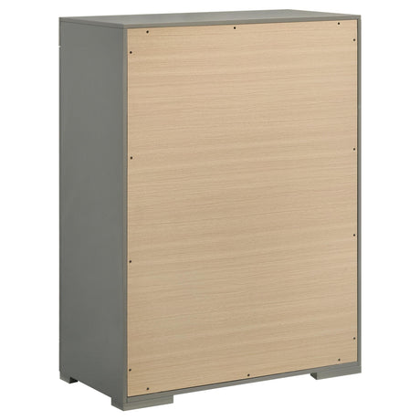  Coaster Furniture Ives 224975 5-Drawer Bedroom Chest of Drawers - Grey High Gloss IMAGE 5