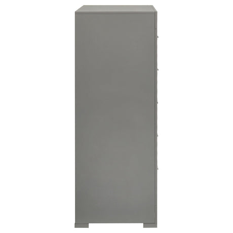  Coaster Furniture Ives 224975 5-Drawer Bedroom Chest of Drawers - Grey High Gloss IMAGE 8