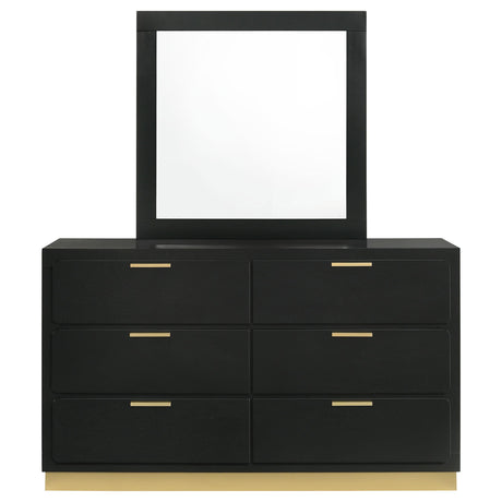  Coaster Furniture Caraway 224783M 6-Drawer Dresser with Mirror - Black IMAGE 2