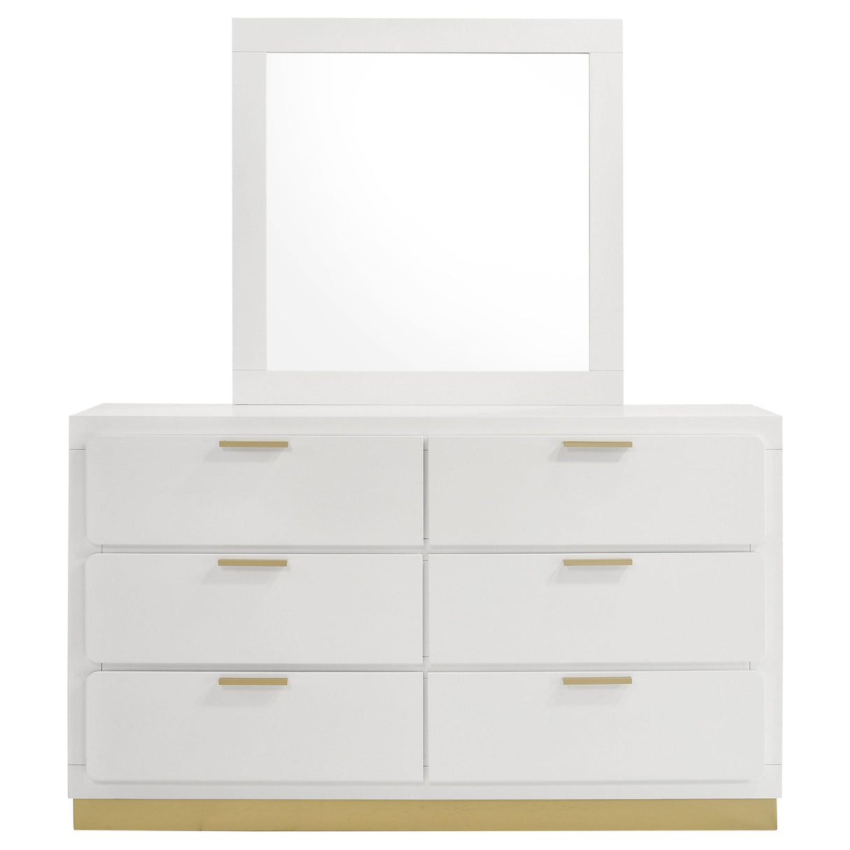  Coaster Furniture Caraway 224773M 6-Drawer Dresser with Mirror - White IMAGE 2