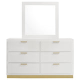  Coaster Furniture Caraway 224773M 6-Drawer Dresser with Mirror - White IMAGE 2