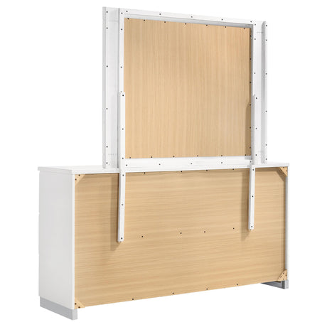  Coaster Furniture Felicity 203503M 6-Drawer Wood Dresser with Mirror - White High Gloss IMAGE 5