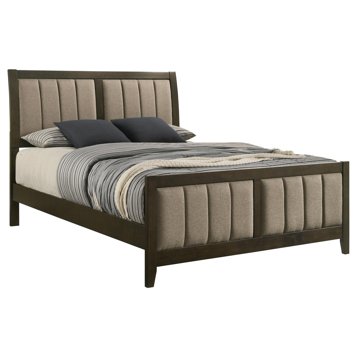  Coaster Furniture Wilkes 224421Q 51-inch Upholstered Queen Bed - Dark Cocoa IMAGE 2