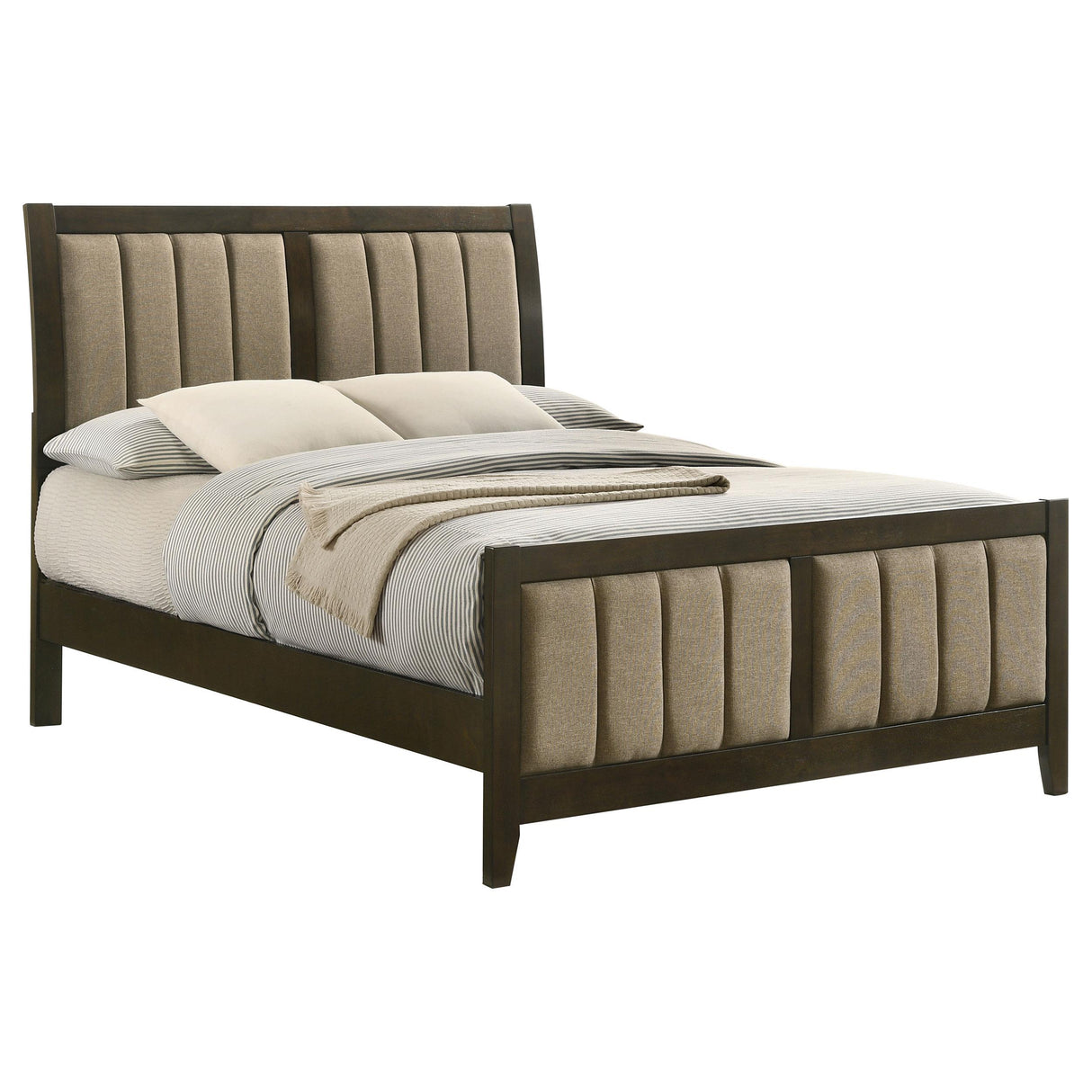  Coaster Furniture Wilkes 224421F 51-inch Upholstered Full Bed - Dark Cocoa IMAGE 2