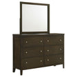  Coaster Furniture Wilkes 224423M 6-Drawer Dresser and Mirror - Dark Cocoa IMAGE 1