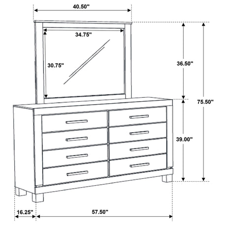  Coaster Furniture Woodmont 222633M 8-Drawer Dresser with Mirror - Rustic Golden Brown IMAGE 10