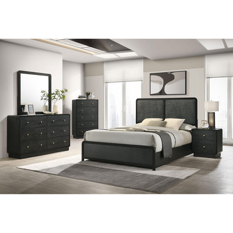  Coaster Furniture Cavelle 223661Q 51-inch Upholstered Queen Bed - Black IMAGE 5