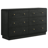 Coaster Furniture Cavelle 223663 6-Drawer Dresser Cabinet - Black IMAGE 1
