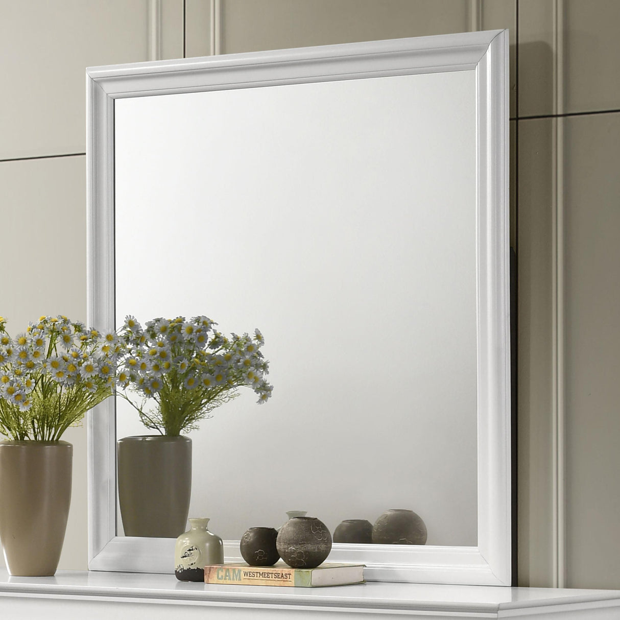 Coaster Furniture Louis Philippe 202444 Dresser Mirror - White IMAGE 3