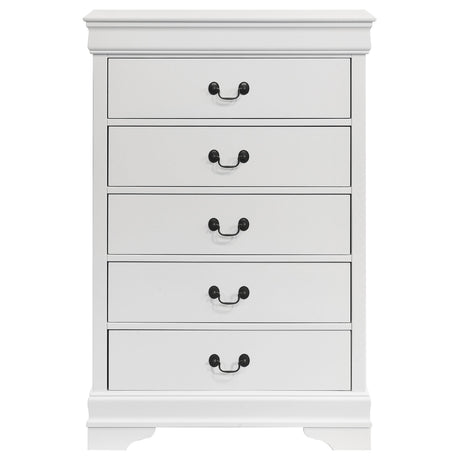  Coaster Furniture Louis Philippe 202445 5-Drawer Bedroom Chest - White IMAGE 2