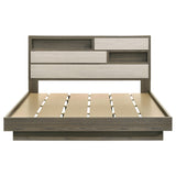  Coaster Furniture Fenwick 224981KE Eastern King Bed Bookcase Headboard - Grey Oak IMAGE 3