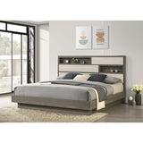  Coaster Furniture Fenwick 224981KE Eastern King Bed Bookcase Headboard - Grey Oak IMAGE 6