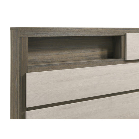  Coaster Furniture Fenwick 224981KE Eastern King Bed Bookcase Headboard - Grey Oak IMAGE 8