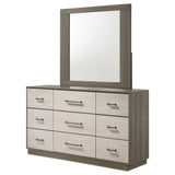  Coaster Furniture Fenwick 224983M 9-Drawer Dresser with Mirror - Grey Oak IMAGE 3