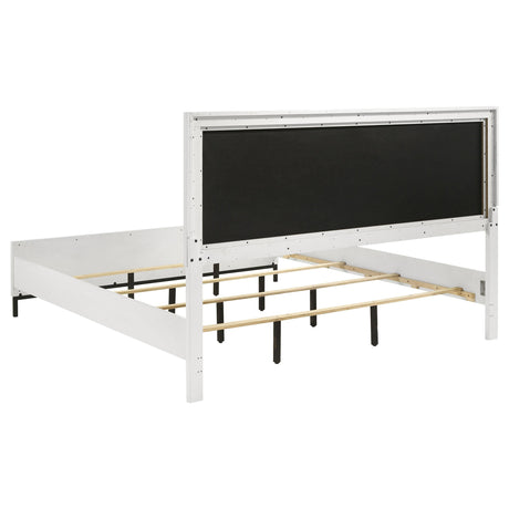  Coaster Furniture Sonora 224861KE Eastern King Upholstered Panel Bed - White IMAGE 3